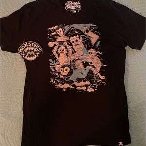 Johnny Cupcakes Fright Club mens/unisex large T-shirt with matching patch